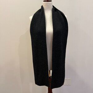 J Crew Scarf Unisex Gray Long Ribbed Winter Thick Chunky Warm Minimalist Neutral